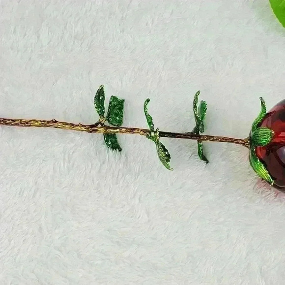 Crystal Red Rose Flower Figurines Craft Bi… - Picture 10 of 15